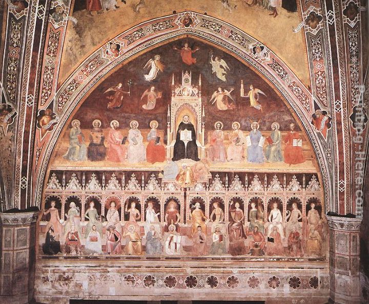 Triumph of St. Thomas and Allegory of the Sciences painting - Andrea Bonaiuti da Firenze Triumph of St. Thomas and Allegory of the Sciences art painting